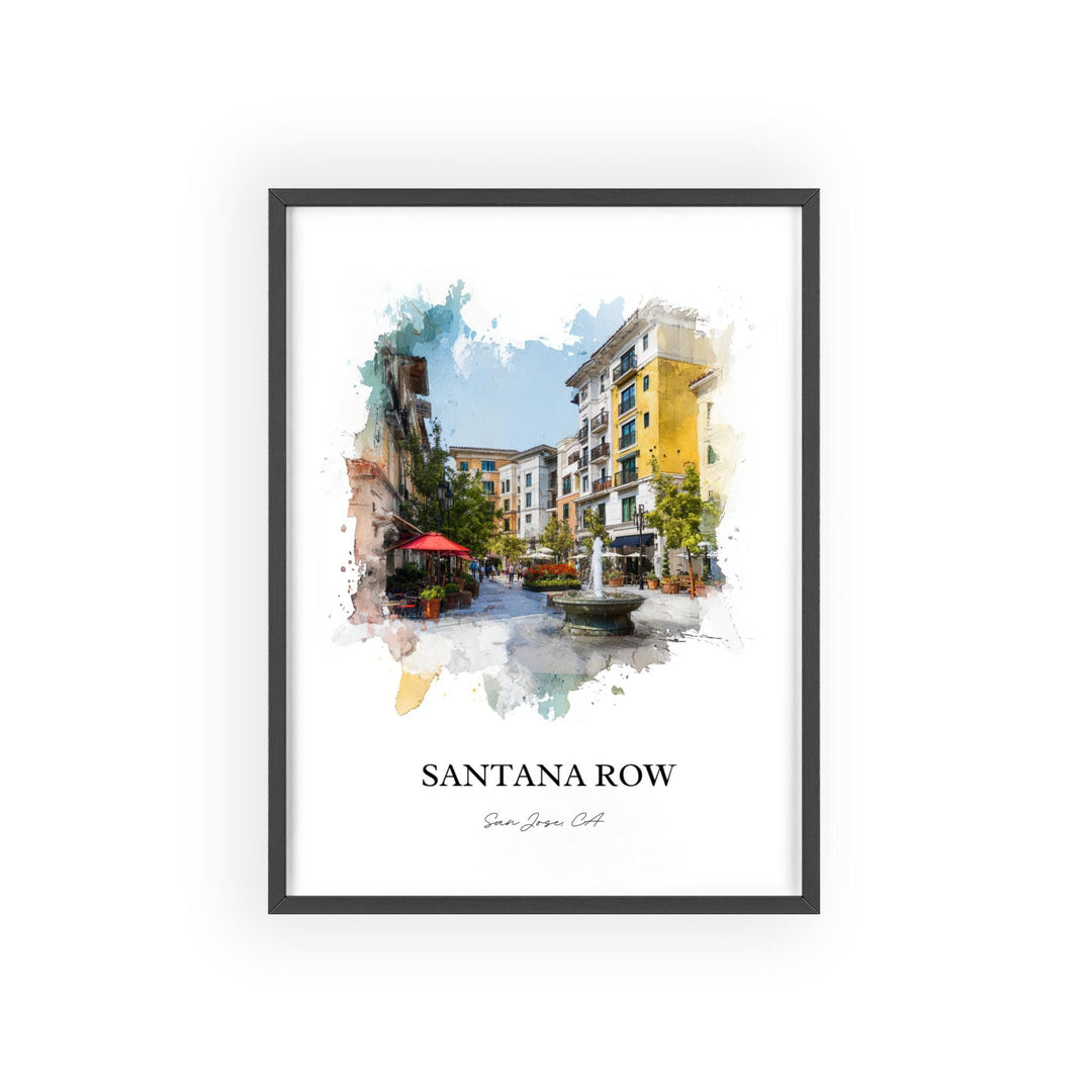 Santana Row, California – Watercolor Art Print