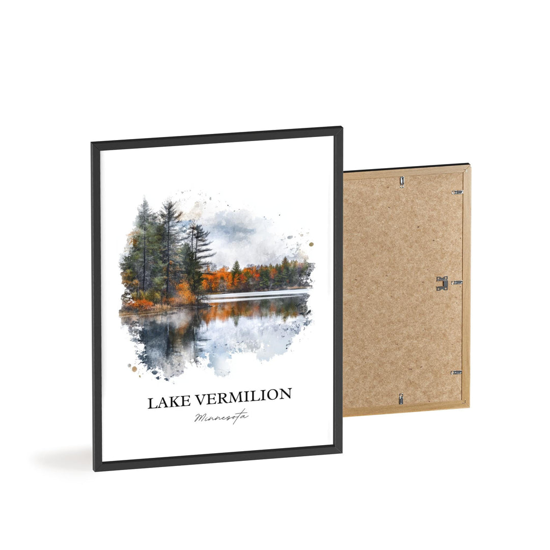 Lake Vermilion Wall Art, Tower Minnesota Print, Minnesota Watercolor, Lake Vermilion MN Gift, Travel Print, Travel Poster, Housewarming Gift