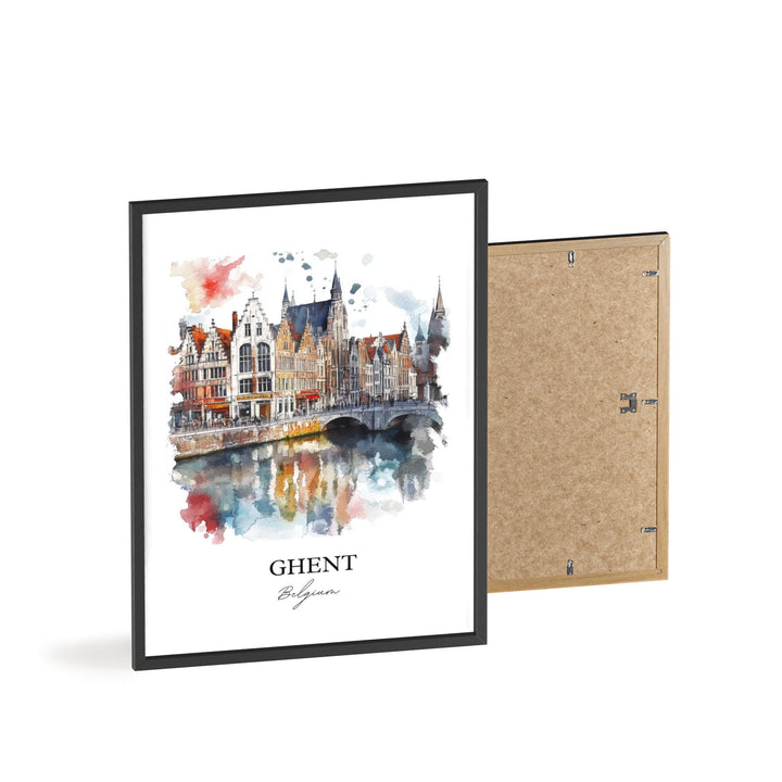 Ghent Belgium Wall Art, Ghent Print, Belgium Watercolor Art, Ghent Belgium Gift, Travel Print, Travel Poster, Housewarming Gift