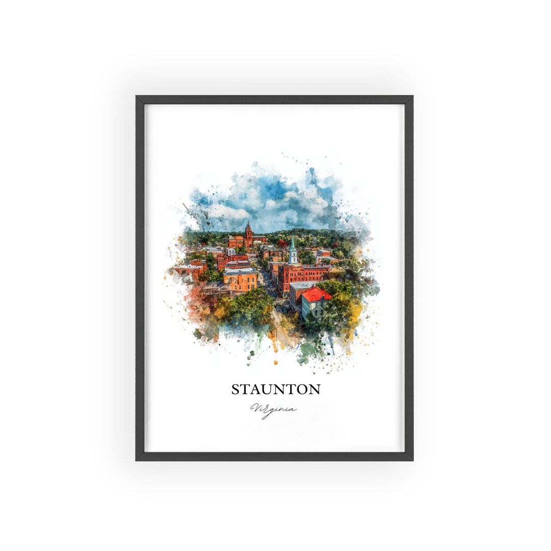 Staunton, Virginia – Watercolor Art Print