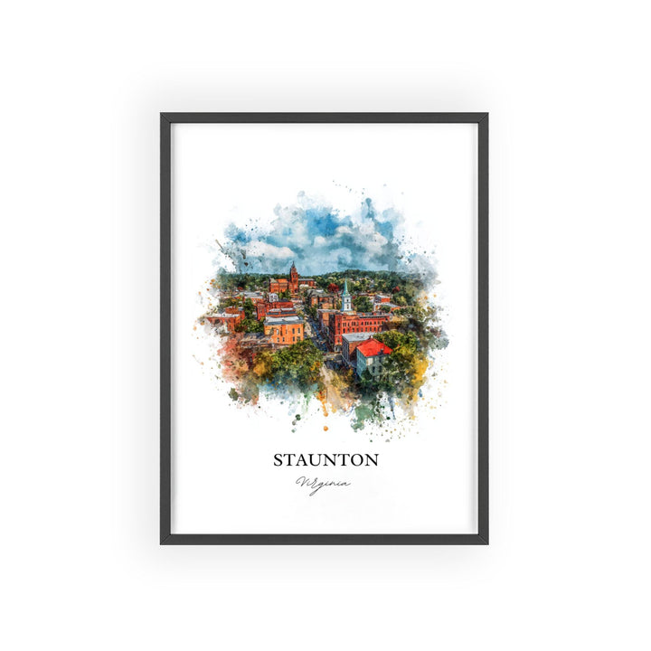 Staunton, Virginia – Watercolor Art Print