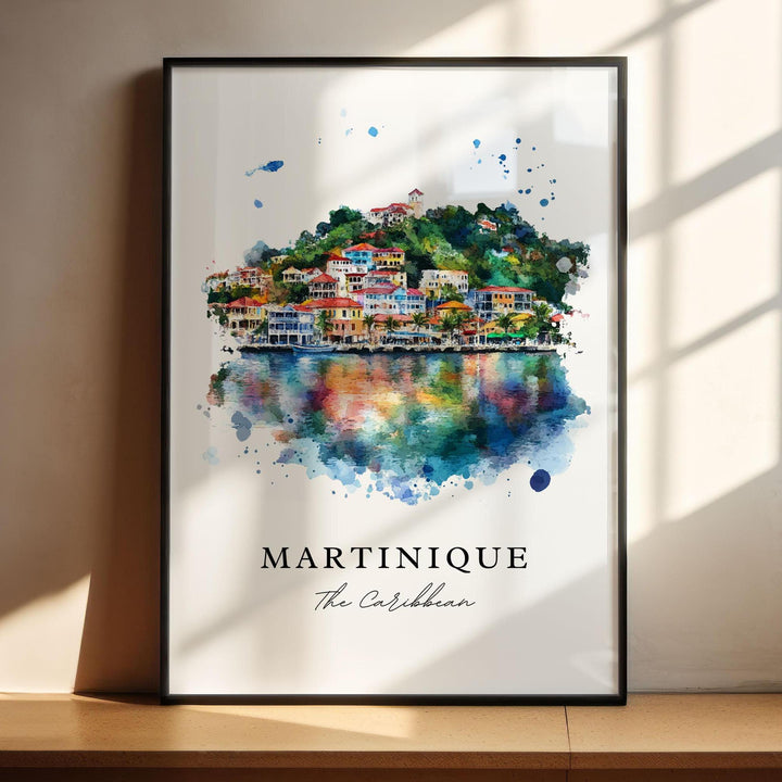 Martinique Wall Art, Martinique Print, Lesser Antilles Watercolor, Martinique Gift,