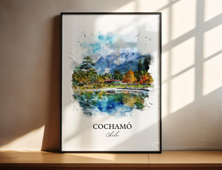 Cochamó Wall Art, Llanquihue Province Print, Chile Watercolor Art, Cochamó Gift, Travel Print, Travel Poster, Housewarming Gift