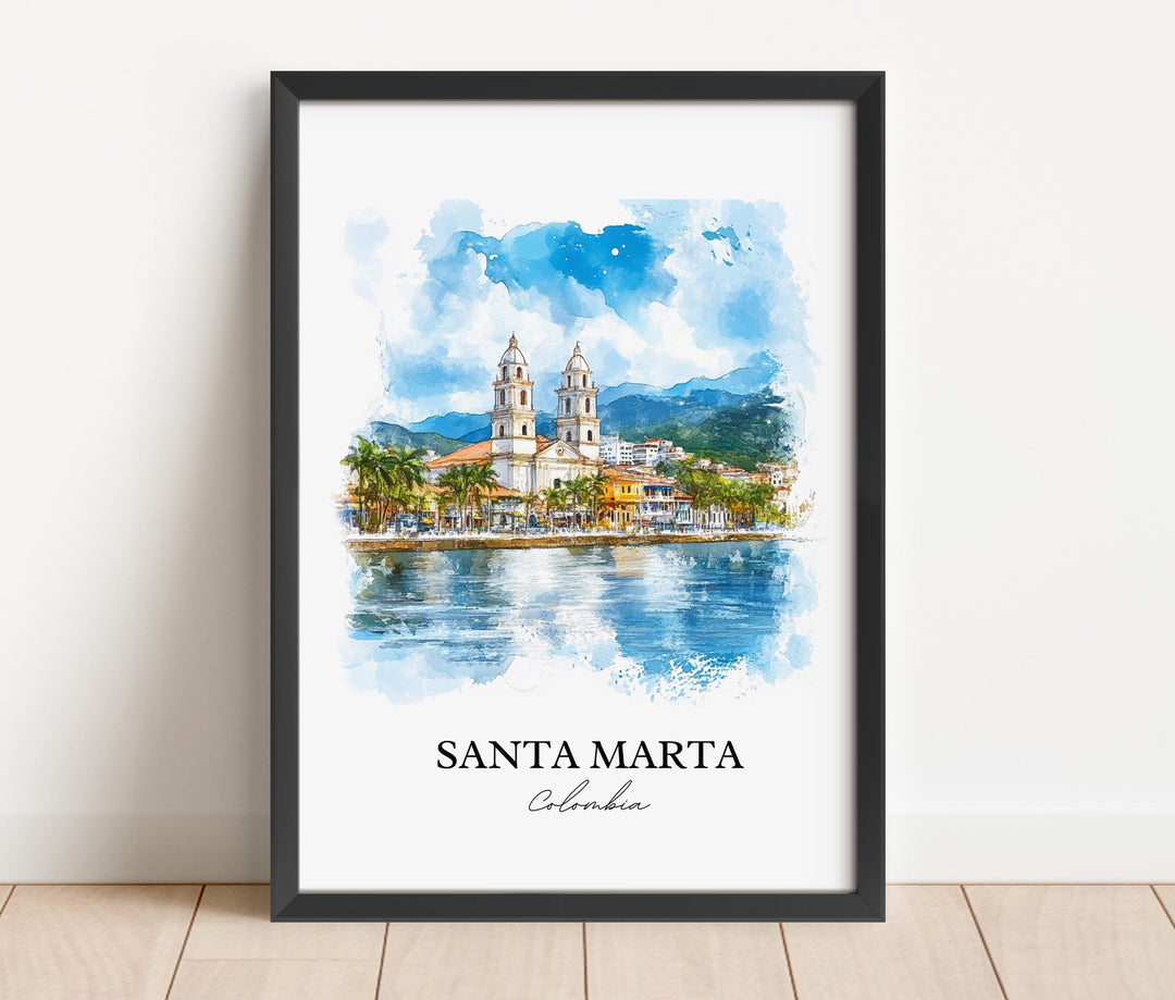 Santa Marta Wall Art, Magdalena Print, Colombia Watercolor Art, Santa Marta Gift, Travel Print, Travel Poster, Housewarming Gift