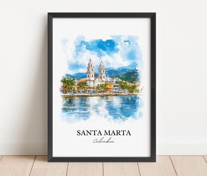 Santa Marta Wall Art, Magdalena Print, Colombia Watercolor Art, Santa Marta Gift, Travel Print, Travel Poster, Housewarming Gift