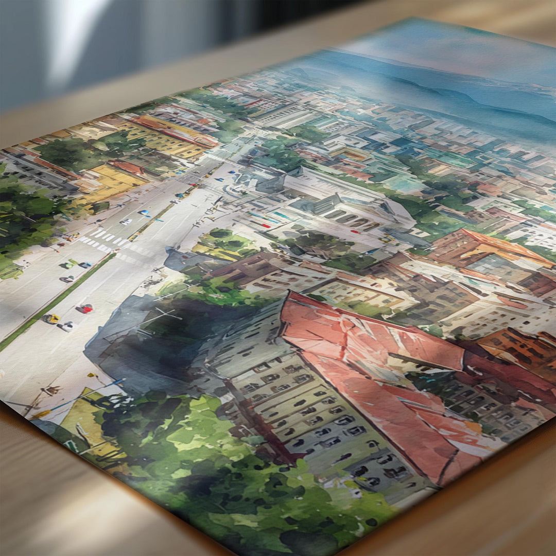 Tirana, Albania – Watercolor Art Print