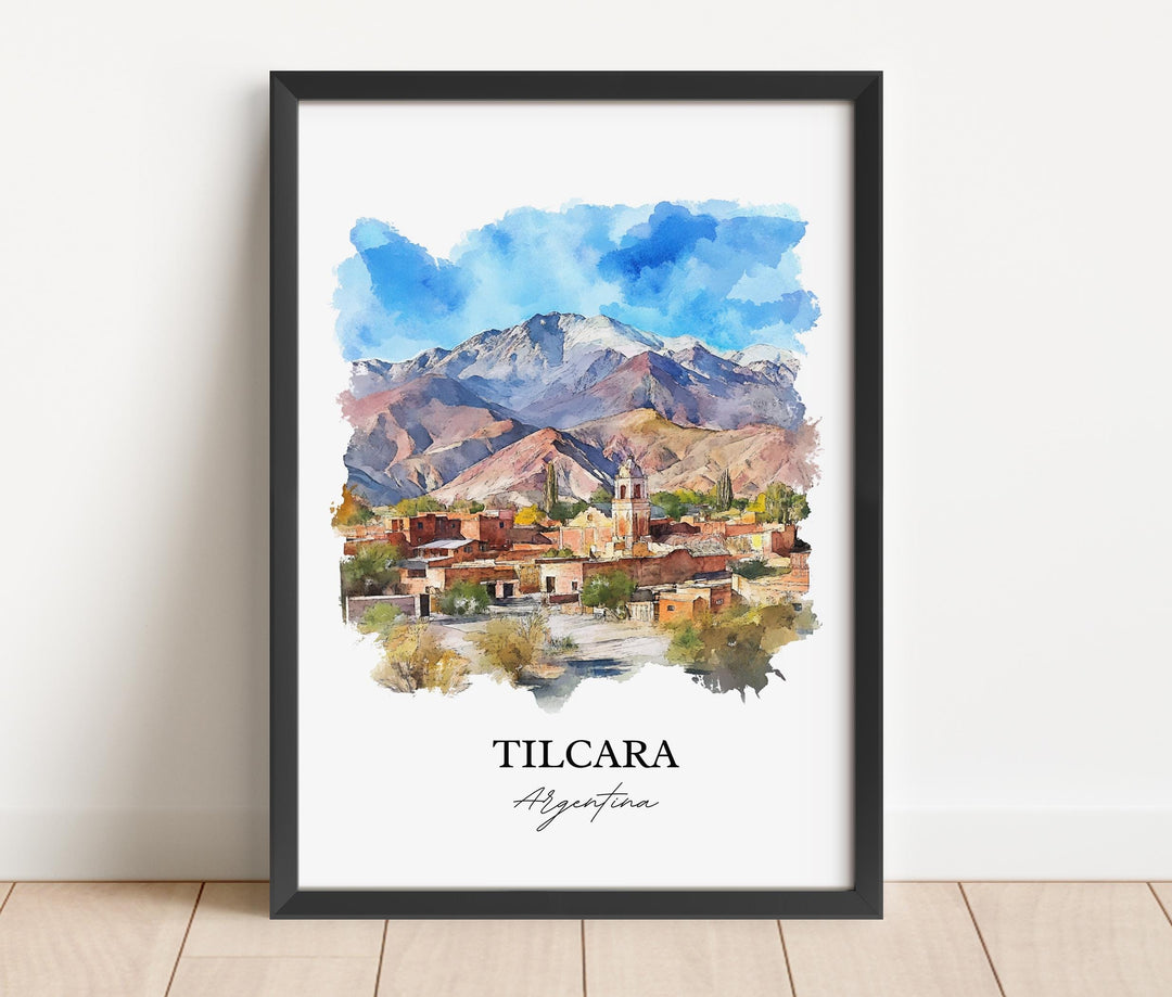 Tilcara Argentina Wall Art, Jujuy Print, Argentina Watercolor Art, Tilcara Argentina Gift, Travel Print, Travel Poster, Housewarming Gift