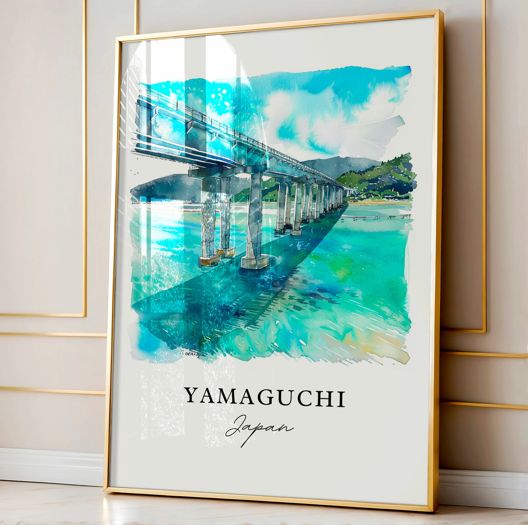 Yamaguchi Wall Art, Yamaguchi Japan Print, Yamaguchi Watercolor, Yamaguchi Gift,