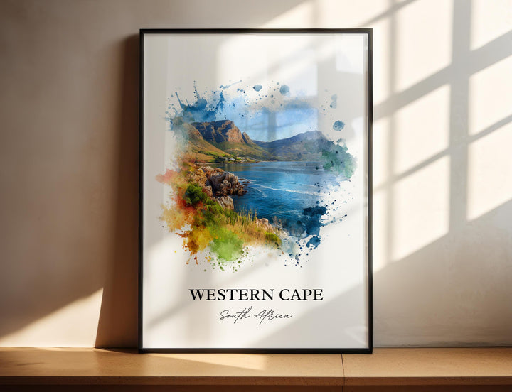 Western Cape Wall Art, South Africa Print, South Africa Watercolor Art, Western Cape Gift, Travel Print, Travel Poster, Housewarming Gift