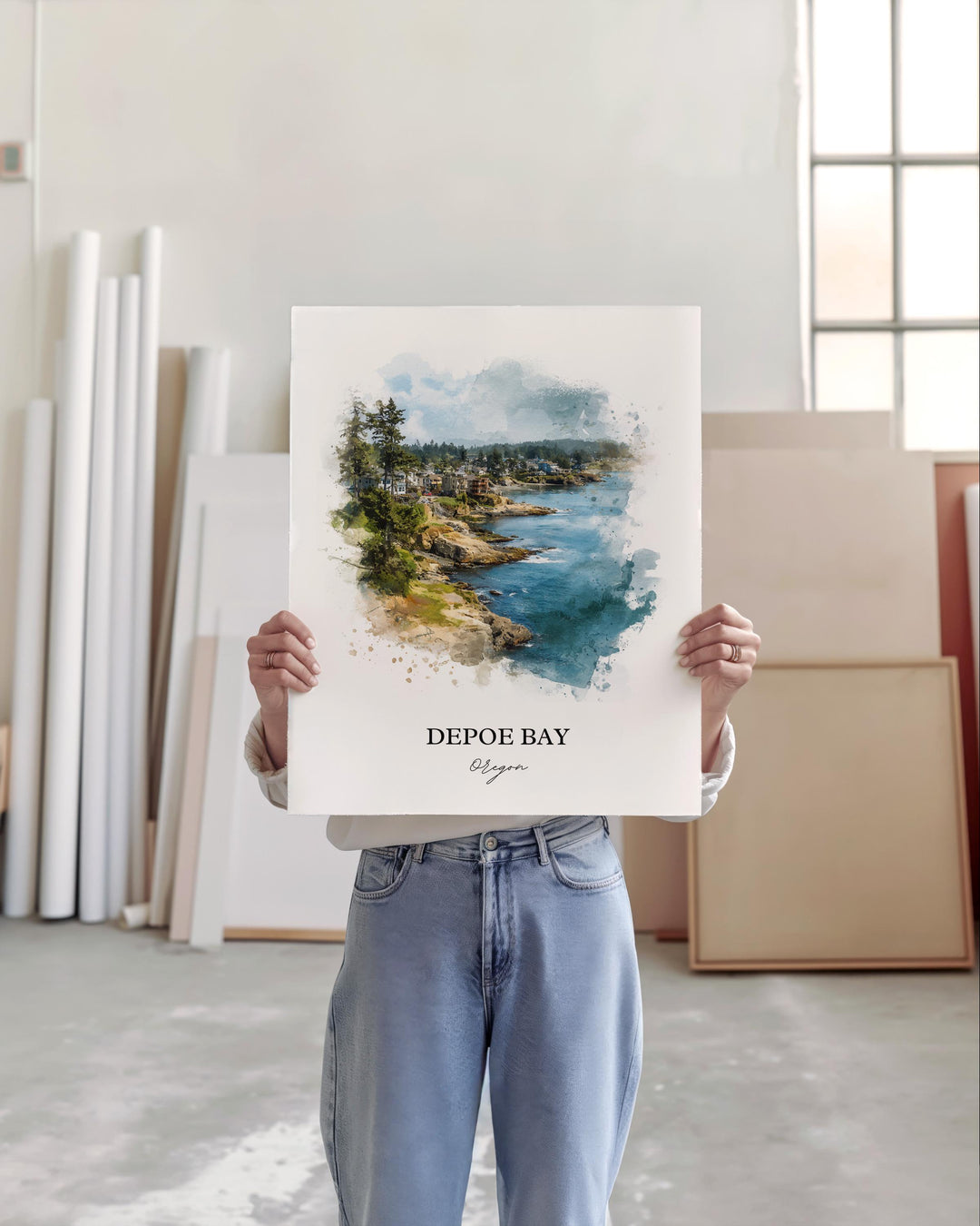 Depoe Bay, Oregon – Watercolor Art Print