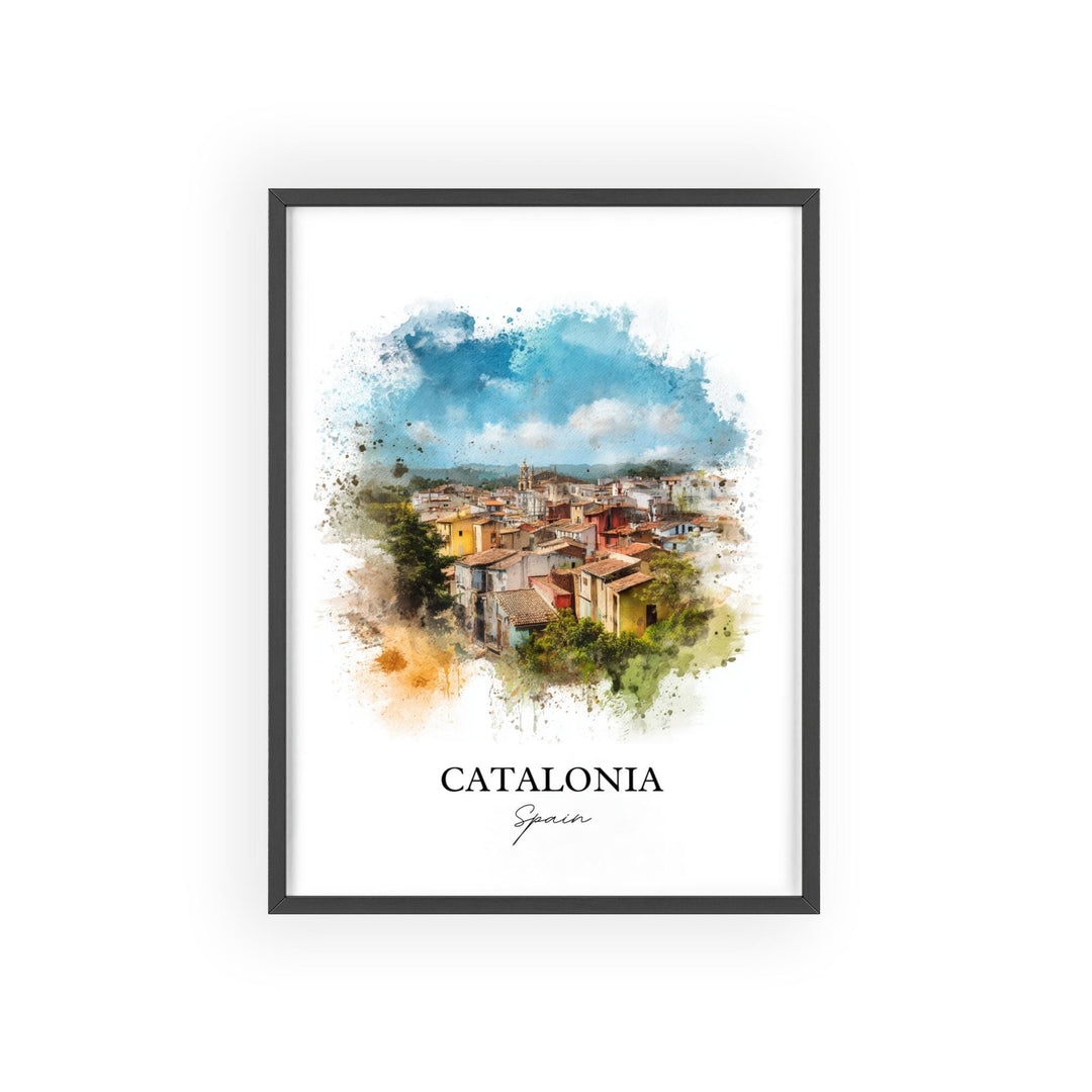 Catalonia Spain Art, Catalonia Spain Print, Spain Watercolor Art, Catalonia Spain Gift, Spain Travel Print, Travel Poster, Housewarming Gift