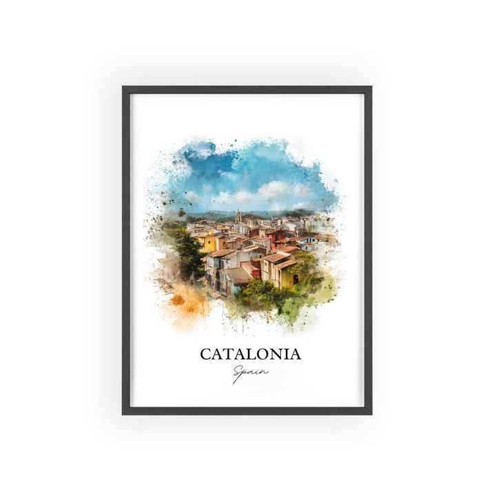 Catalonia Spain Art, Catalonia Spain Print, Spain Watercolor Art, Catalonia Spain Gift, Spain Travel Print, Travel Poster, Housewarming Gift