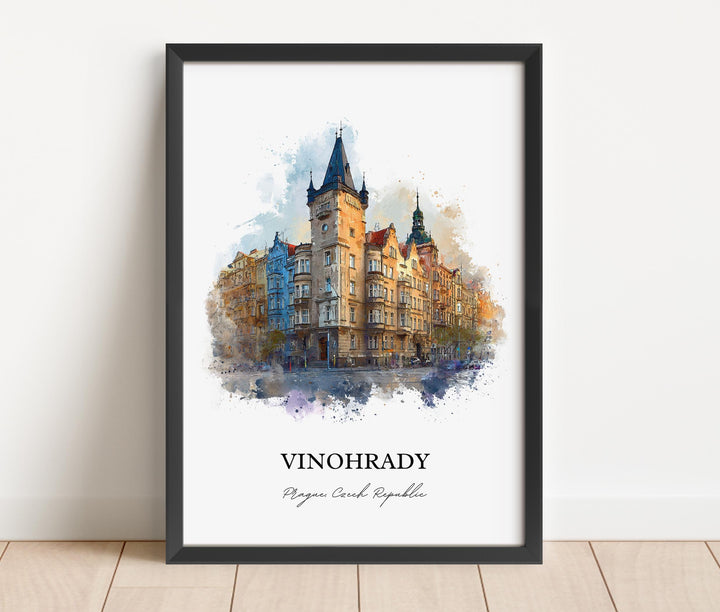 Vinohrady, Czech Republic – Watercolor Art Print
