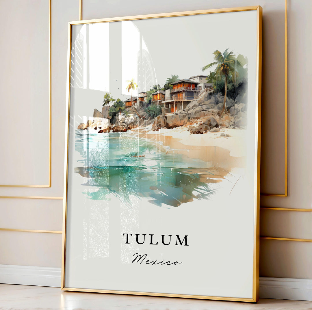 Tulum Mexico wall art - Mexico, Tulum poster, Tulum Wedding gift, Tulum Beach Birthday present, Custom Text, Personalised Gift