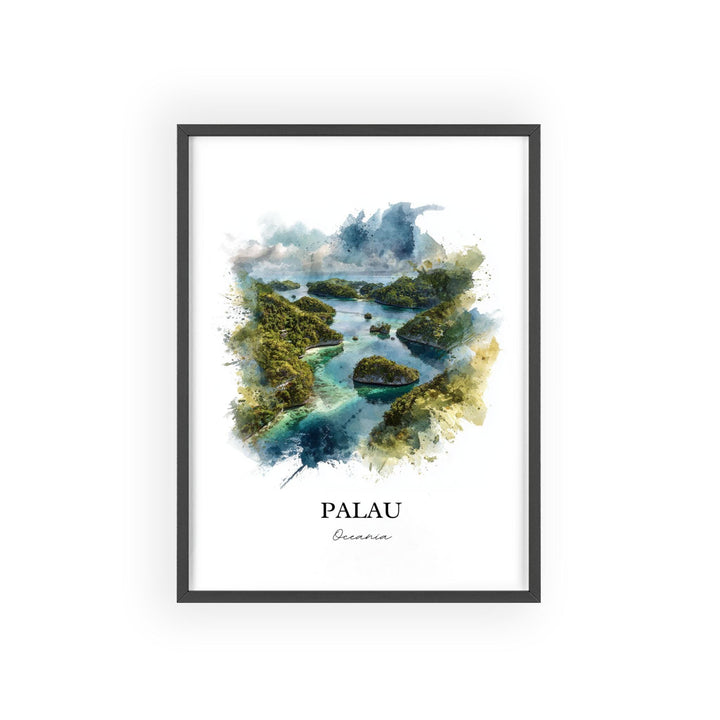 Palau Wall Art, Palau Print, Palau Watercolor Art, Palau Islands Gift, Travel Print, Travel Poster, Housewarming Gift