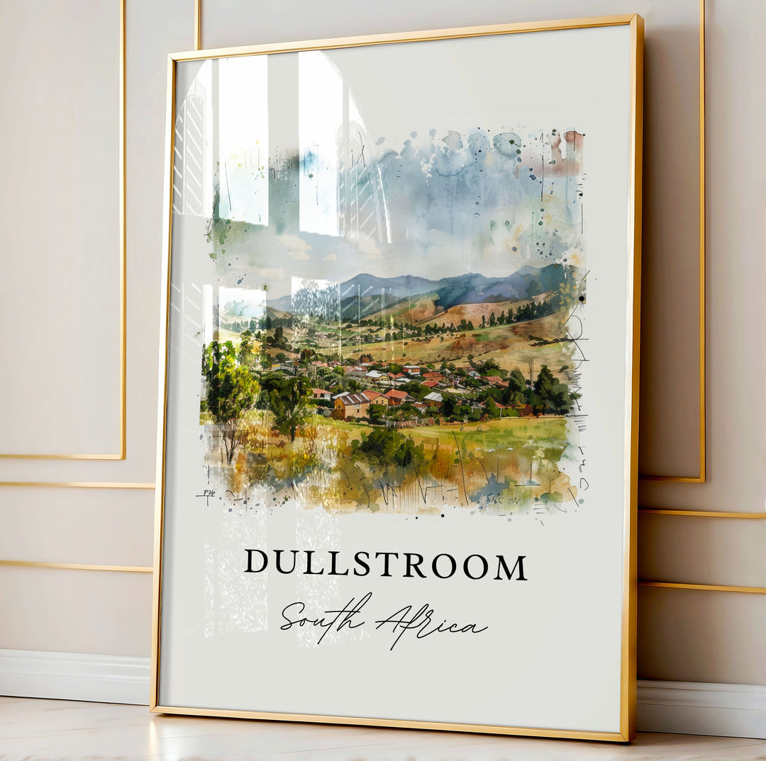 Dullstroom South Africa Art, Dullstroom Print, Emnothweni Watercolor Art, Mpumalanga Gift,