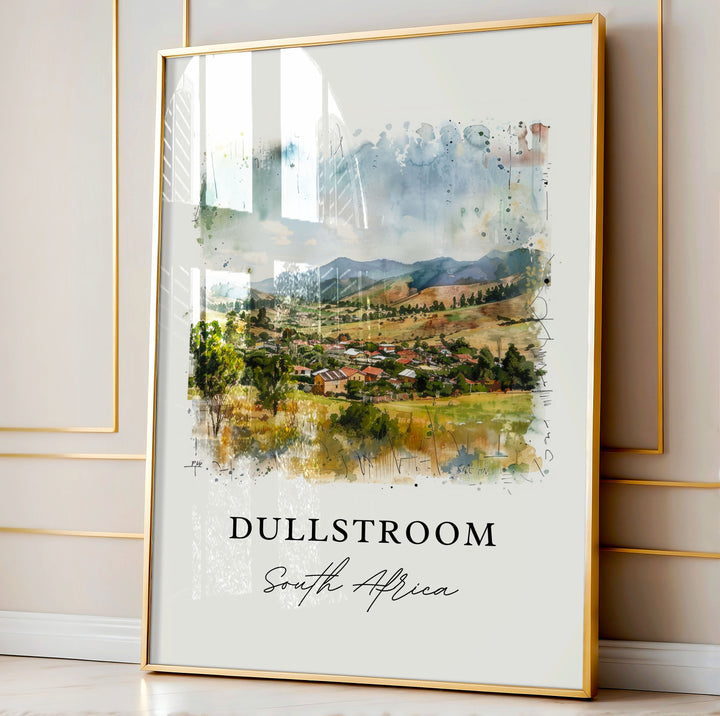 Dullstroom South Africa Art, Dullstroom Print, Emnothweni Watercolor Art, Mpumalanga Gift,