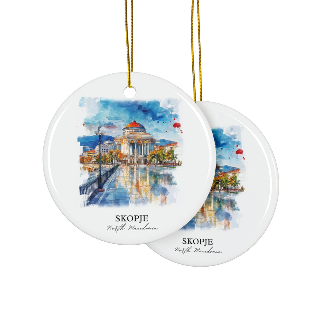 Skopje Ornament: Unique Skopje Souvenir, North Macedonia Xmas Decor, and Authentic Skopje North Macedonia Gift