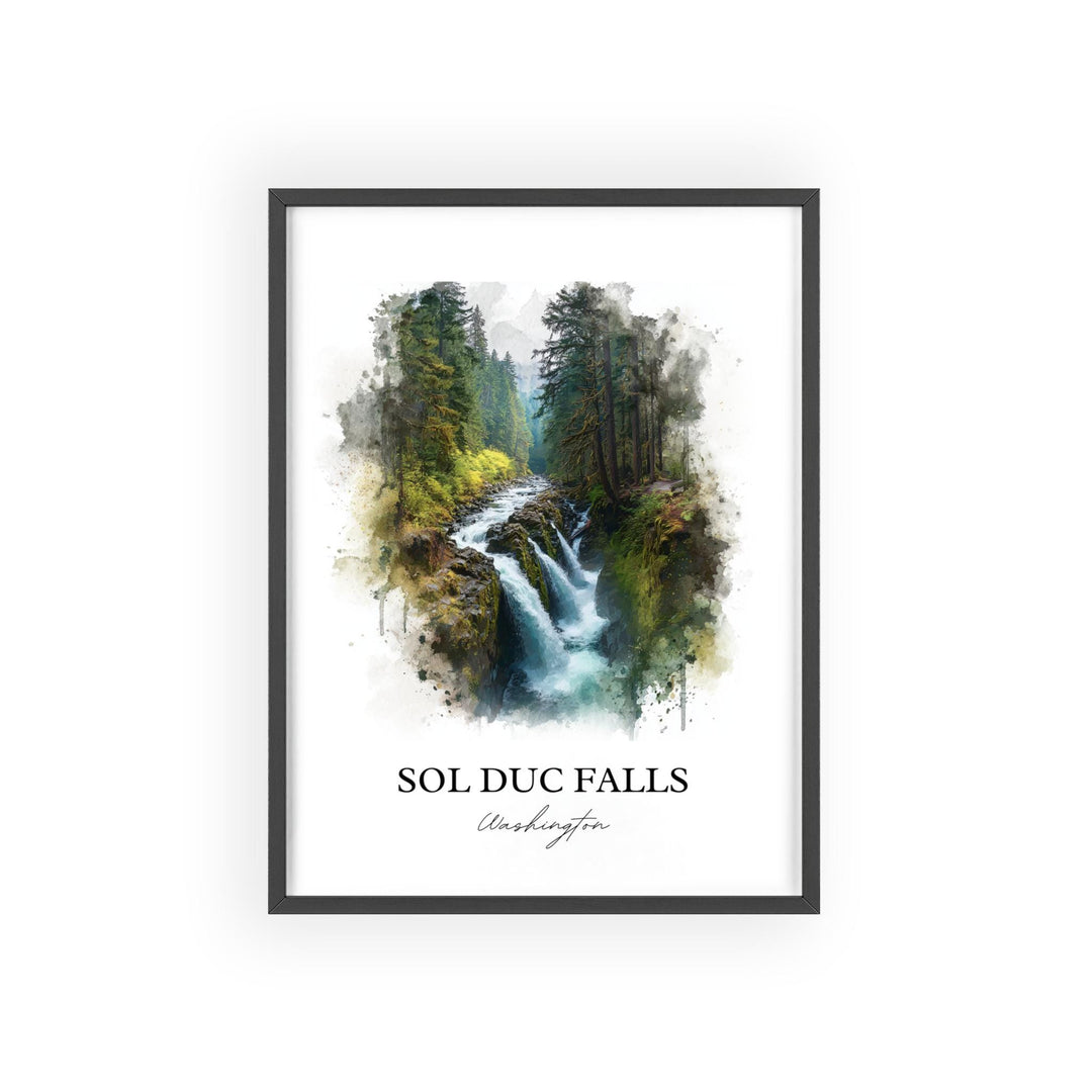 Sol Duc Falls Art, Olympic National Park Print, Washington State Artwork, Sol Duc Falls Gift, Travel Print, Travel Poster, Housewarming Gift