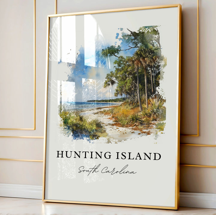 Hunting Island SC Art, Hunting Island Print, Beaufort Watercolor Art, Hunting Island Gift,