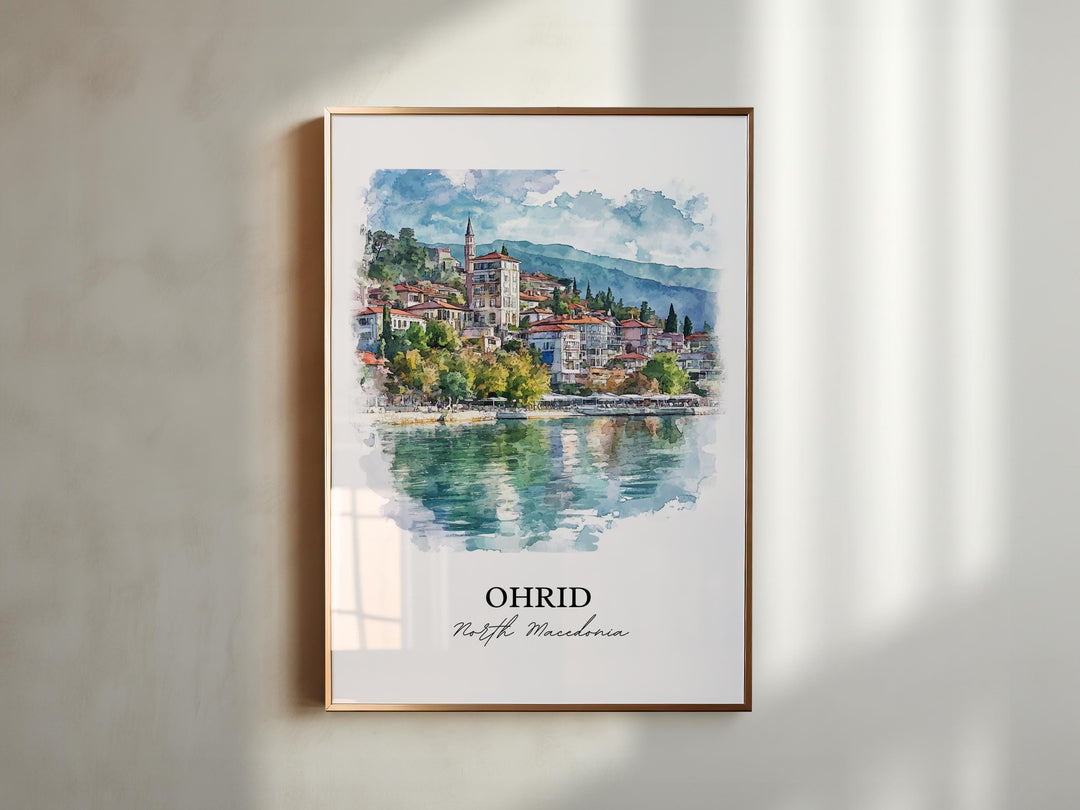 Ohrid, North Macedonia – Watercolor Art Print