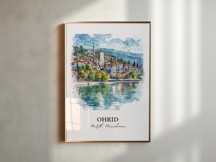 Ohrid, North Macedonia – Watercolor Art Print