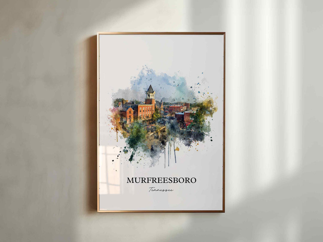 Murfreesboro, Tennessee – Watercolor Art Print