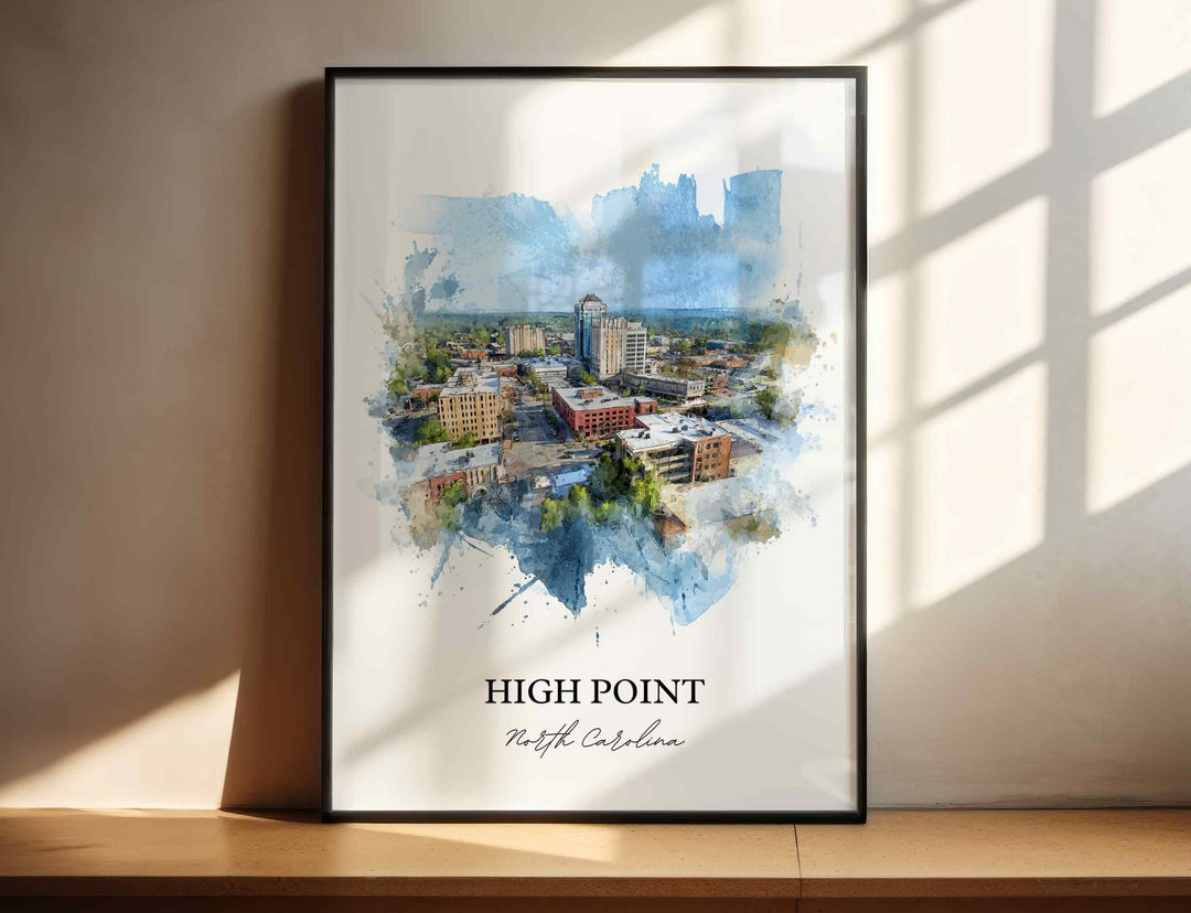 High Point, North Carolina – Watercolor Art Print