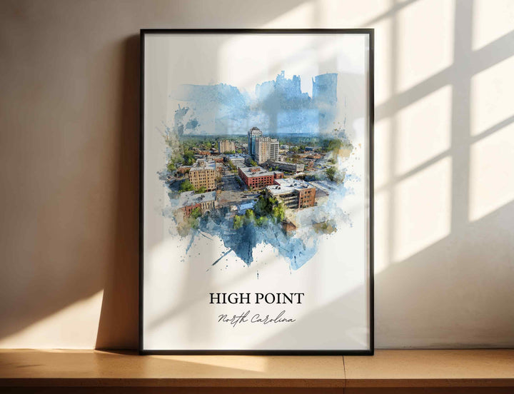 High Point, North Carolina – Watercolor Art Print
