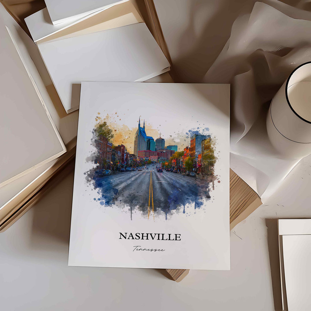 Nashville, Tennessee – Watercolor Art Print