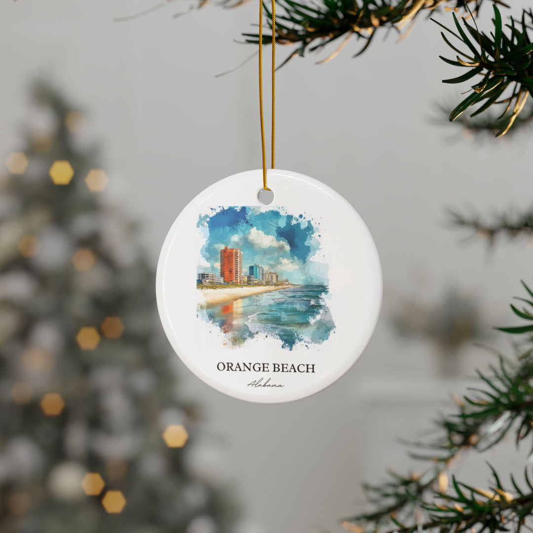 Orange Beach AL Ornament: Unique Alabama Souvenir, Alabama Xmas Decor, and Authentic Orange Beach Gift