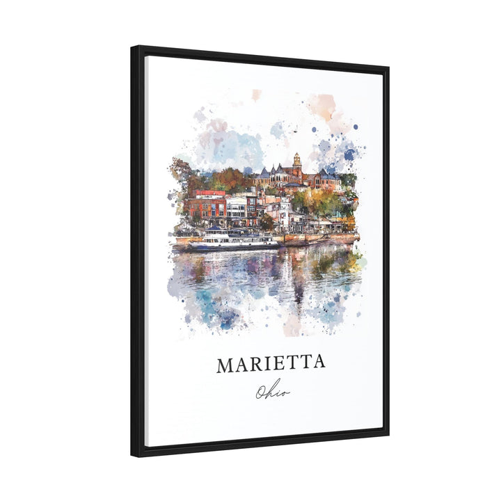Marietta Ohio Art, Marietta OH Print, Marietta Ohio Watercolor Art, Ohio River Gift,
