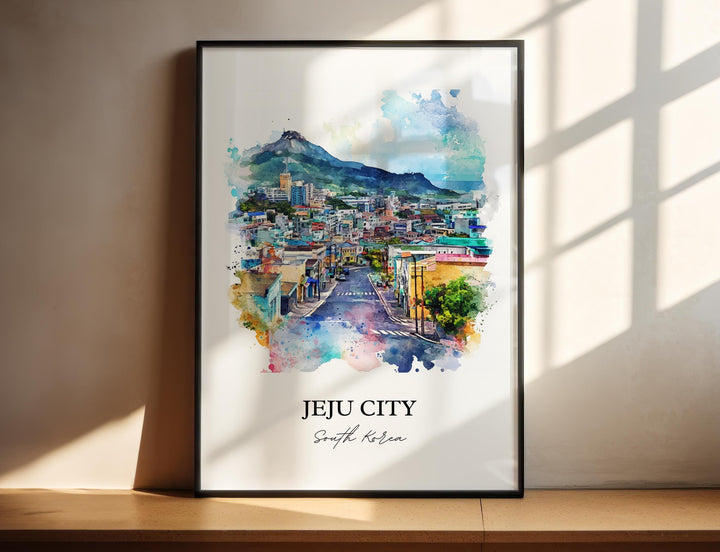 Jeju City, South Korea – Watercolor Art Print