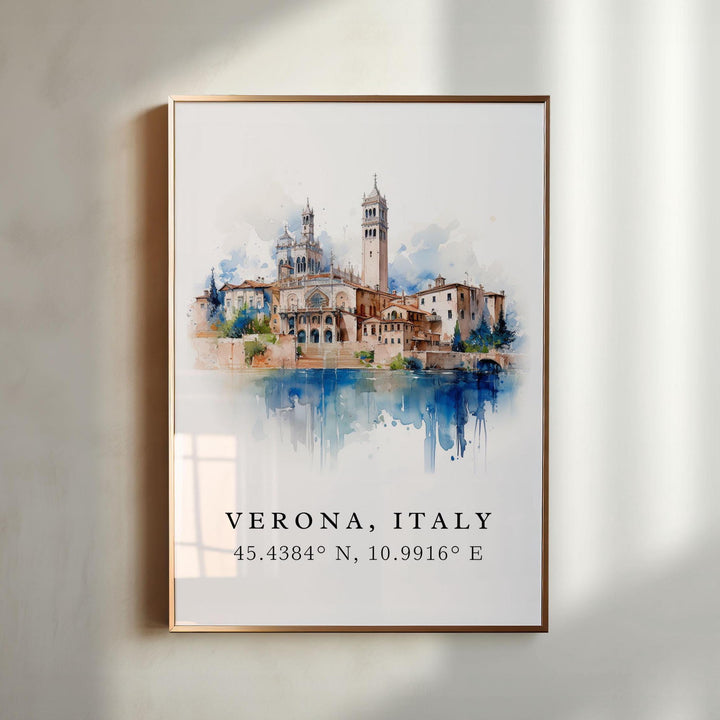 Verona Italy wall art - Italy, Verona poster, Verona Wedding gift, Verona Birthday present, Custom Text, Personalised Gift