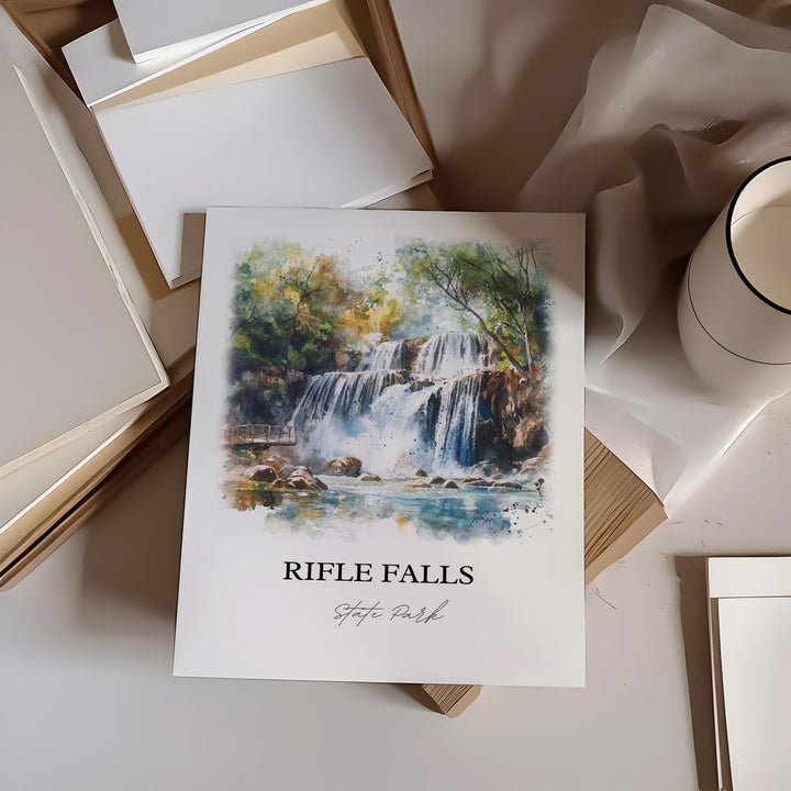 Rifle Falls Wall Art, Garfield County Print, Colorado Artwork, Rifle Falls State Park Gift, Travel Print, Travel Poster, Housewarming Gift