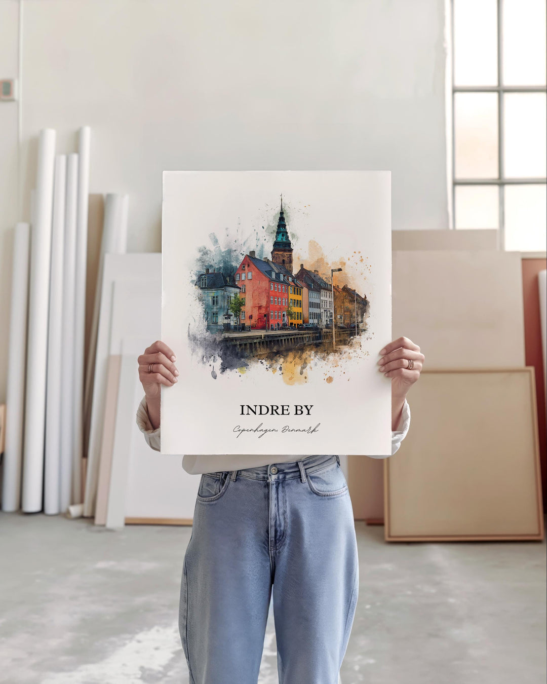 Indre By, Denmark – Watercolor Art Print