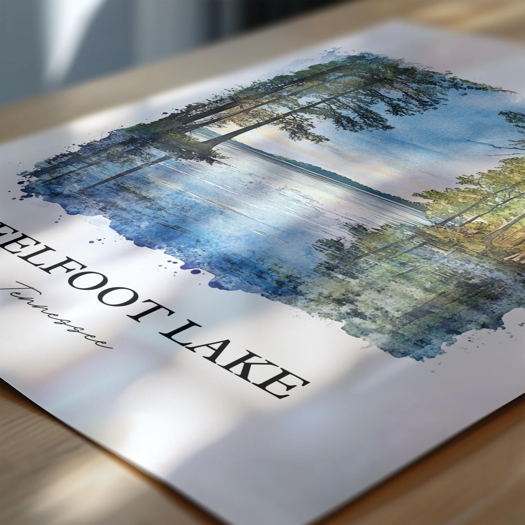 Reelfoot Lake Wall Art, Tiptonville TN Print, Tennessee Watercolor Art, Reelfoot Lake Gift, Travel Print, Travel Poster, Housewarming Gift