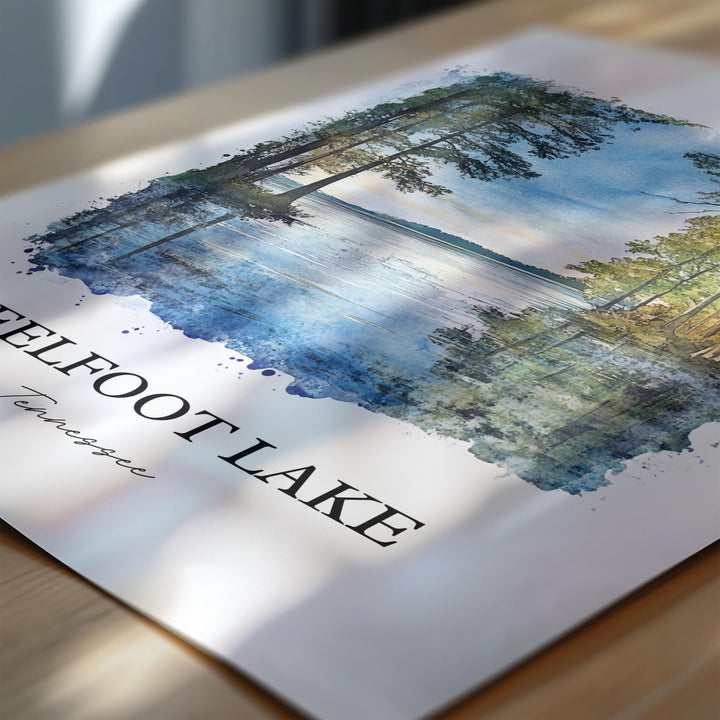 Reelfoot Lake Wall Art, Tiptonville TN Print, Tennessee Watercolor Art, Reelfoot Lake Gift, Travel Print, Travel Poster, Housewarming Gift