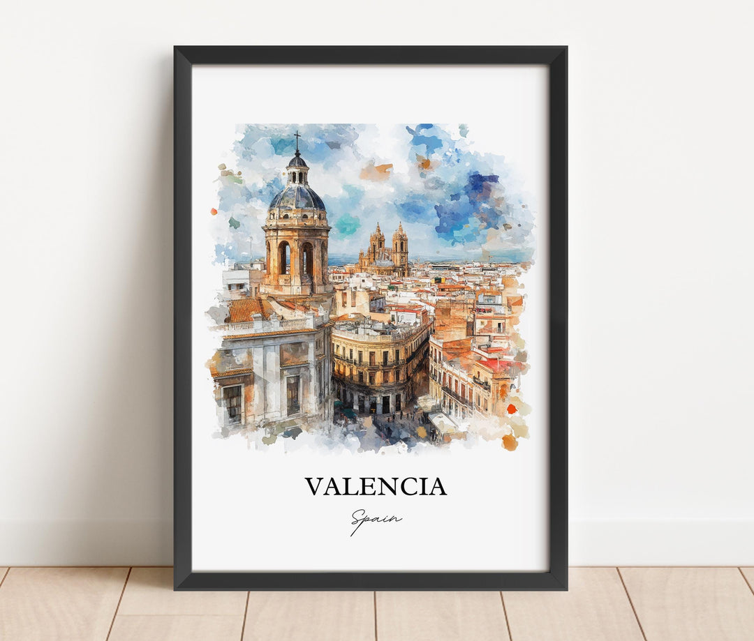 Valéncia Spain Art, Valencia Spain Print, Valéncia Spain Watercolor, Iberian Peninsula Gift, Travel Print, Travel Poster, Housewarming Gift