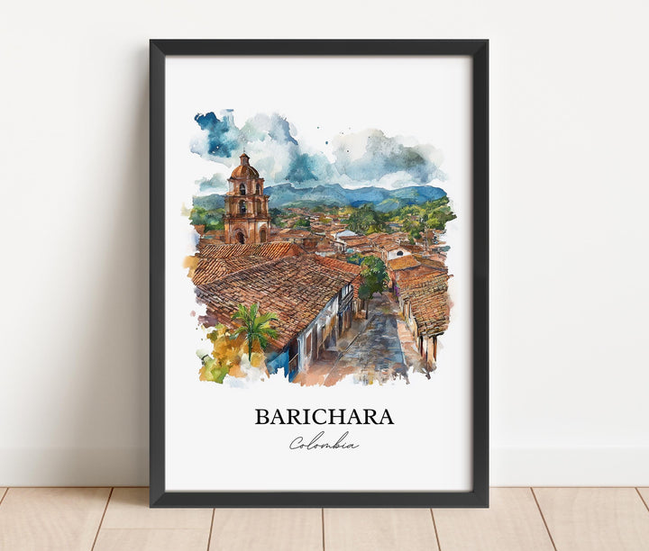 Barichara Wall Art, Northern Colombia Print, Colombia Watercolor Art, Barichara Gift, Travel Print, Travel Poster, Housewarming Gift