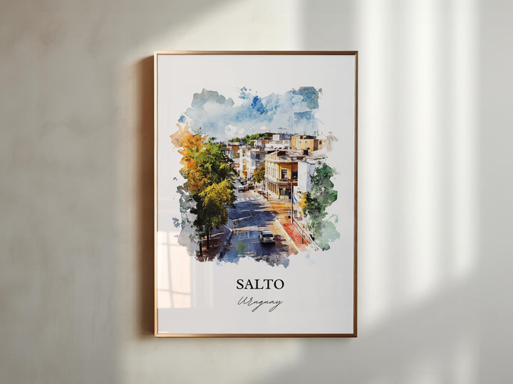 Salto Uruguay Wall Art, Salto Dept Print, Uruguay Watercolor Art, Salto Uruguay Gift, Travel Print, Travel Poster, Housewarming Gift
