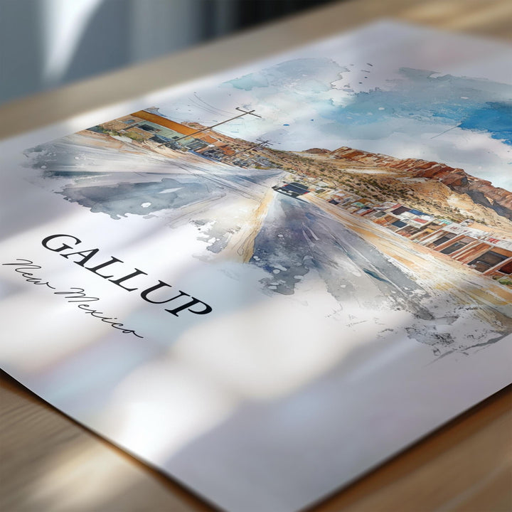 Gallup NM Wall Art, Red Rock Park Print, New Mexico Watercolor Art, Gallup New Mexico Gift, Travel Print, Travel Poster, Housewarming Gift