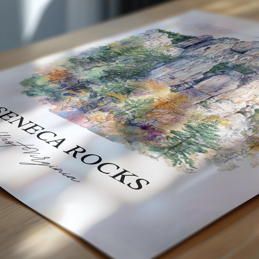 Seneca Rocks WV Wall Art, Pendleton County Print, West Virginia Artwork, Seneca Rocks Gift, Travel Print, Travel Poster, Housewarming Gift