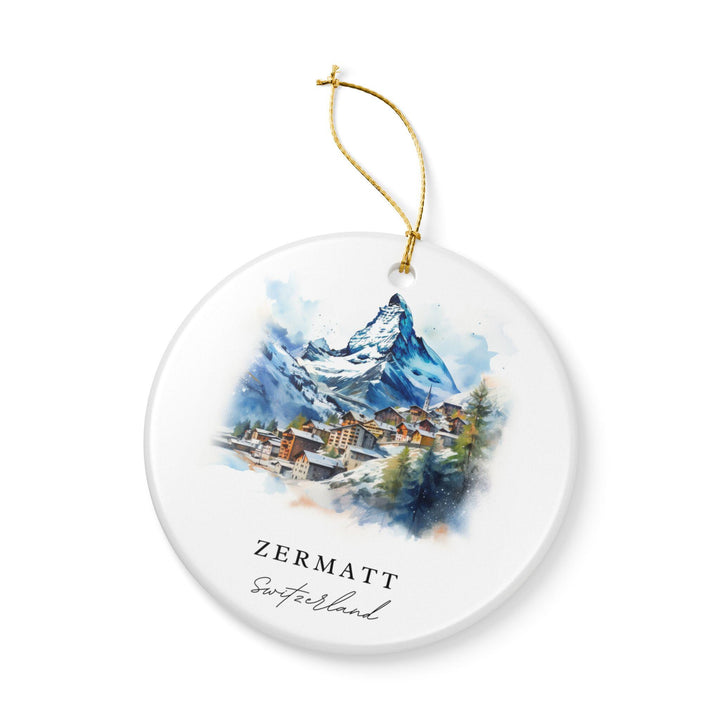 Zermatt Switzerland Ornament: Unique Zermatt Souvenir, Zermatt Xmas Decor, and Authentic Switzerland Gift