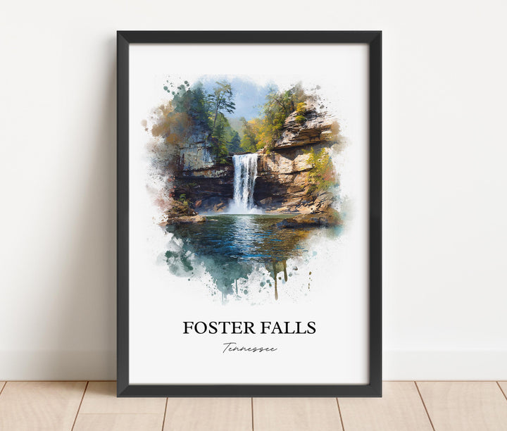 Foster Falls Wall Art, Sequatchie TN Print, Tennessee Watercolor Art, Foster Falls TN Gift, Travel Print, Travel Poster, Housewarming Gift