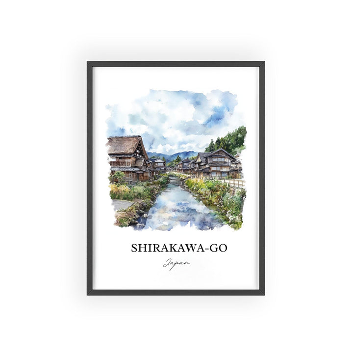 Shirakawa-Go Wall Art, Ono District Print, Japan Watercolor Art, Shirakawa Japan Gift, Travel Print, Travel Poster, Housewarming Gift