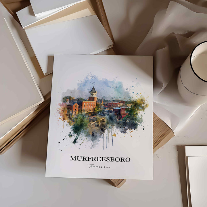Murfreesboro, Tennessee – Watercolor Art Print