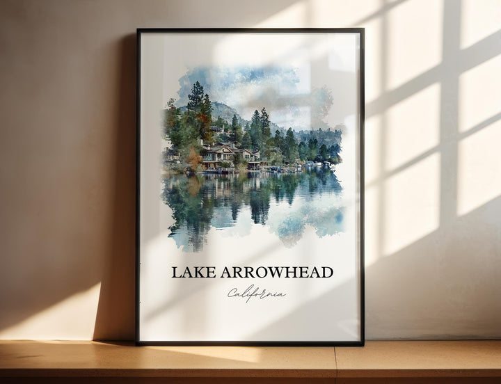 Lake Arrowhead Wall Art, San Bernardino Print, Lake Arrowhead Artwork, Lake Arrowhead Gift, Travel Print, Travel Poster, Housewarming Gift