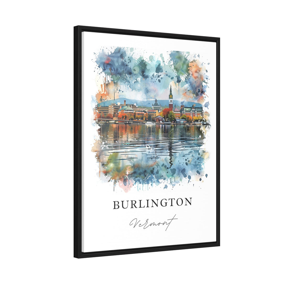 Burlington VT Wall Art, Burlington Vermont Print, Burlington Watercolor, Burlington VT Gift, Travel Poster, Housewarming Gift