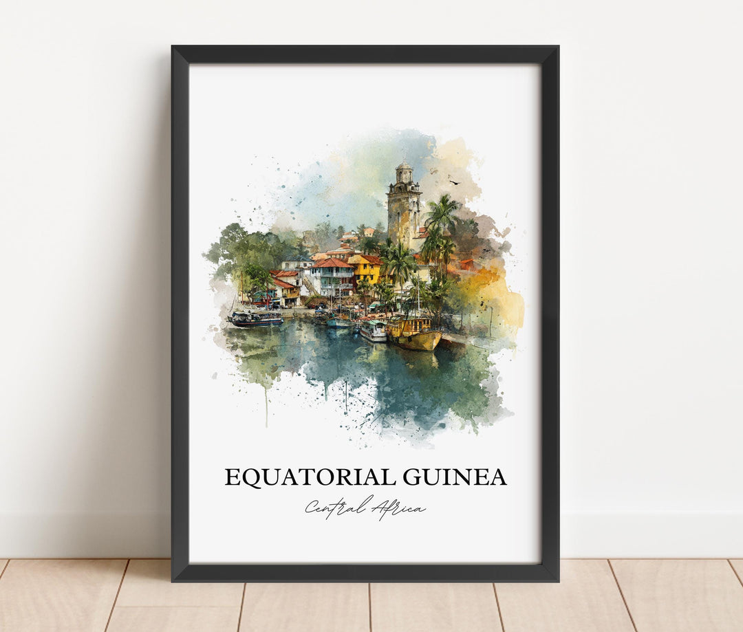 Equatorial Guinea, Africa – Watercolor Art Print